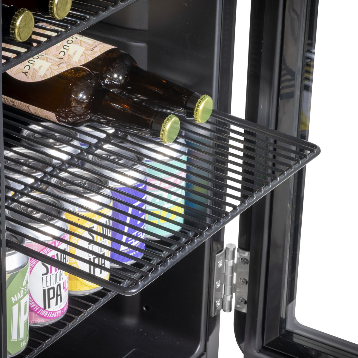 Baridi DH222 Baridi Retro Style Undercounter Drinks, Beer & Wine Fridge 70L - Black