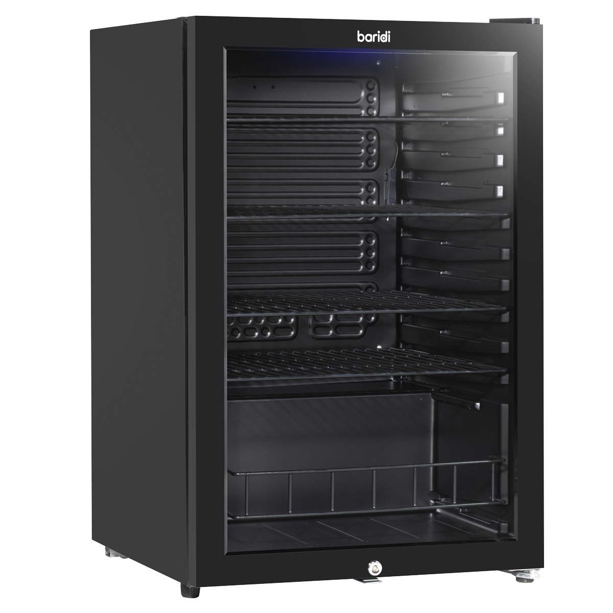 Baridi DH223 Baridi Undercounter Drinks, Beer & Wine Fridge with LED Light 115L - Black