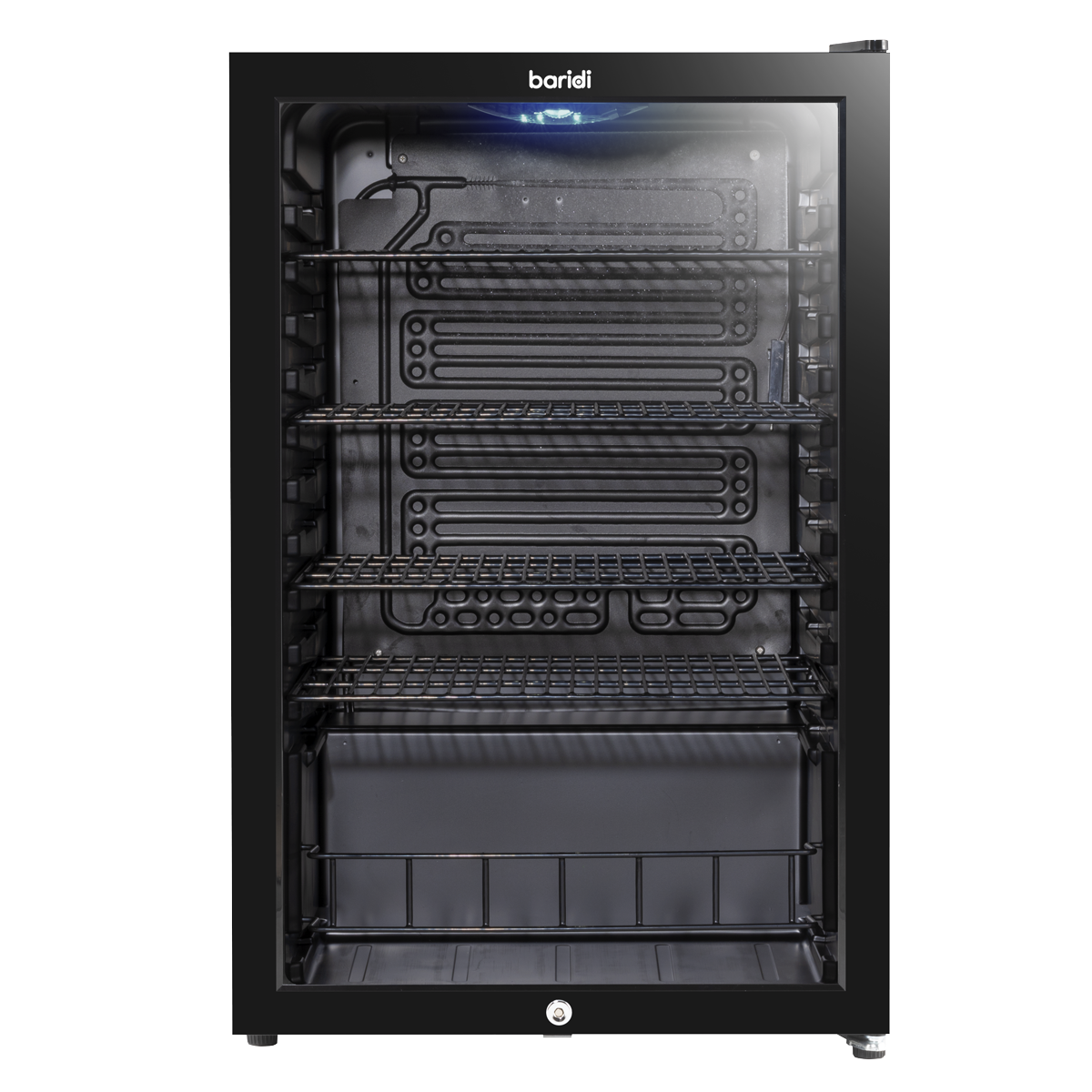Baridi DH223 Baridi Undercounter Drinks, Beer & Wine Fridge with LED Light 115L - Black