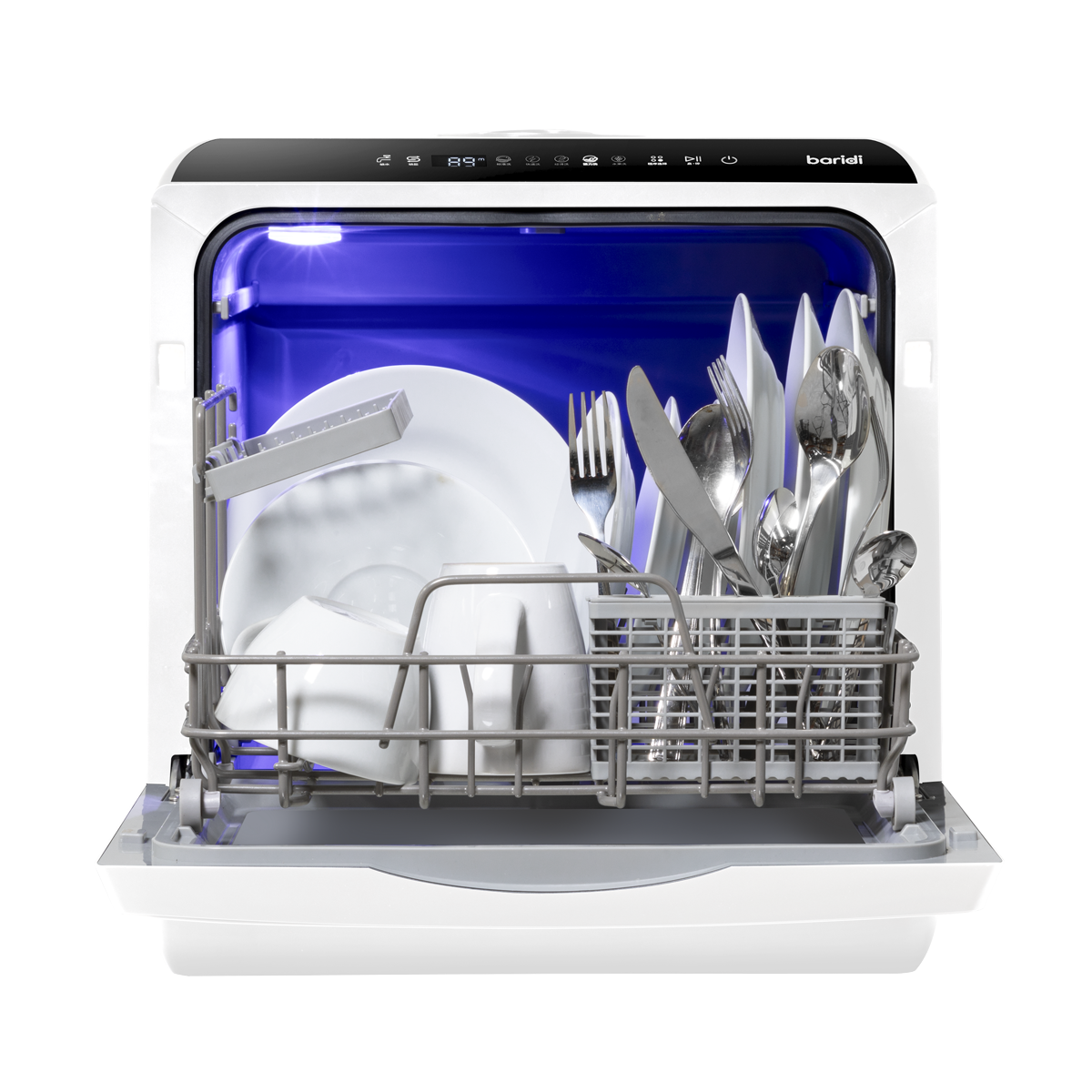 Baridi DH224A Baridi 2-4 Place Settings Mini Portable Tabletop Dishwasher, 5 Wash Functions