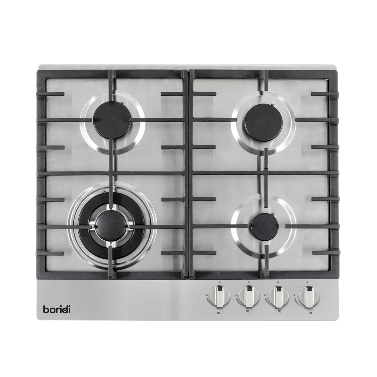 Baridi DH225 Baridi Gas Hob with 4 Cooking Zones 60cm - Stainless Steel