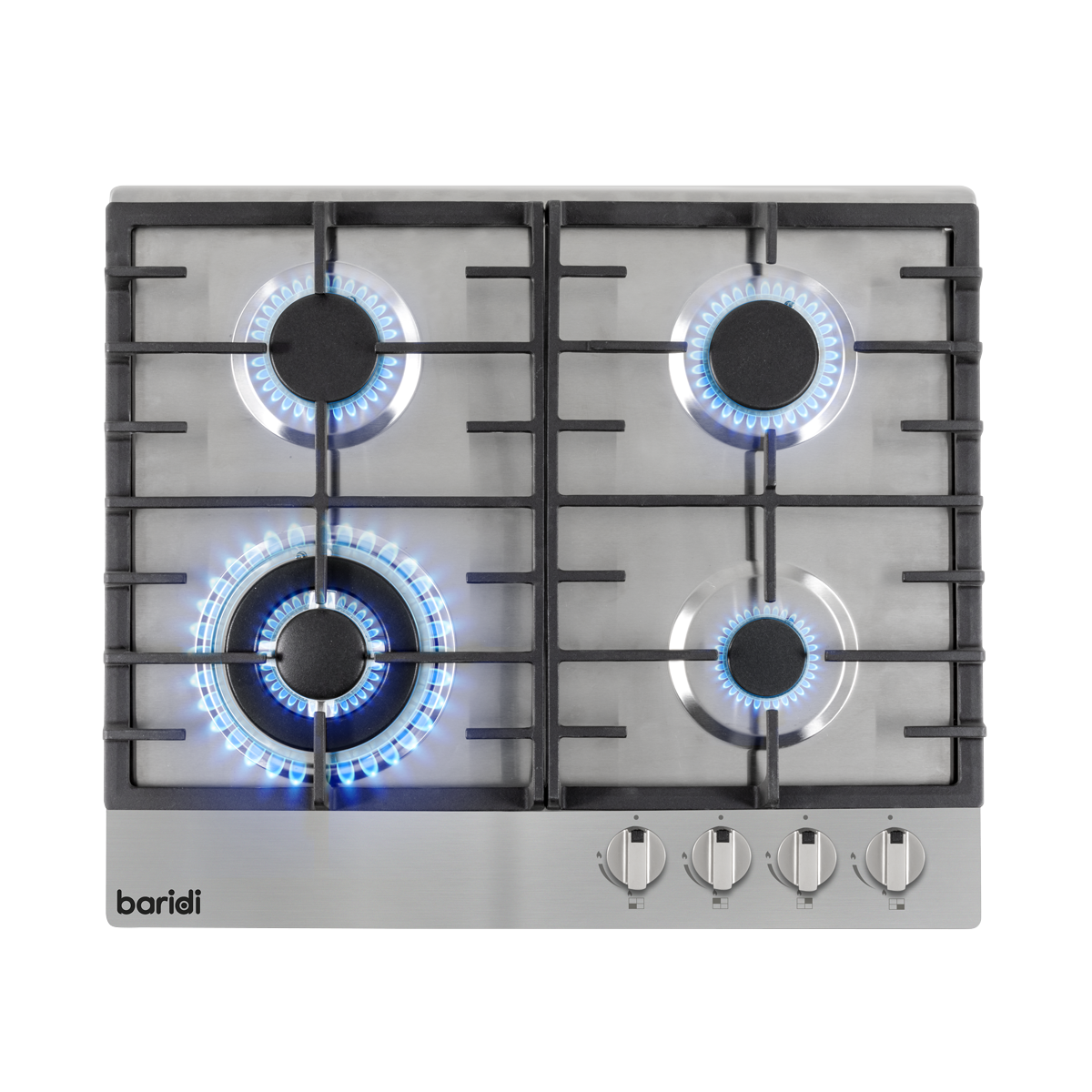 Baridi DH225 Baridi Gas Hob with 4 Cooking Zones 60cm - Stainless Steel