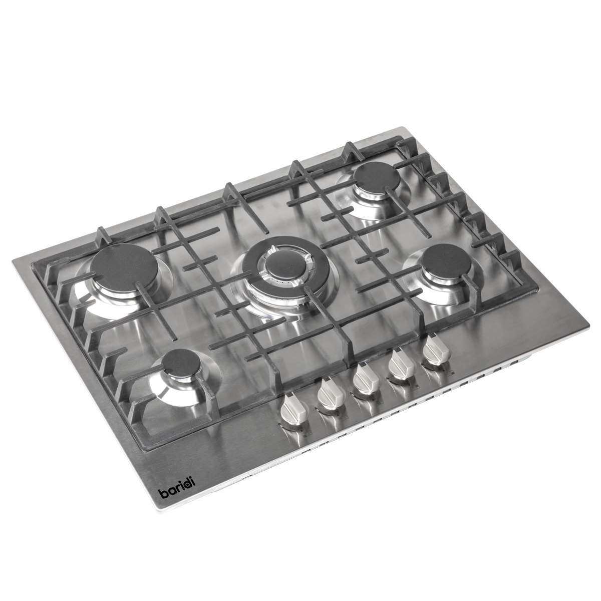 Baridi DH227 Baridi Gas Hob with 5 Cooking Zones 70cm - Stainless Steel