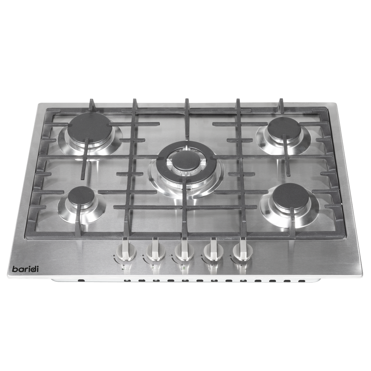 Baridi DH227 Baridi Gas Hob with 5 Cooking Zones 70cm - Stainless Steel