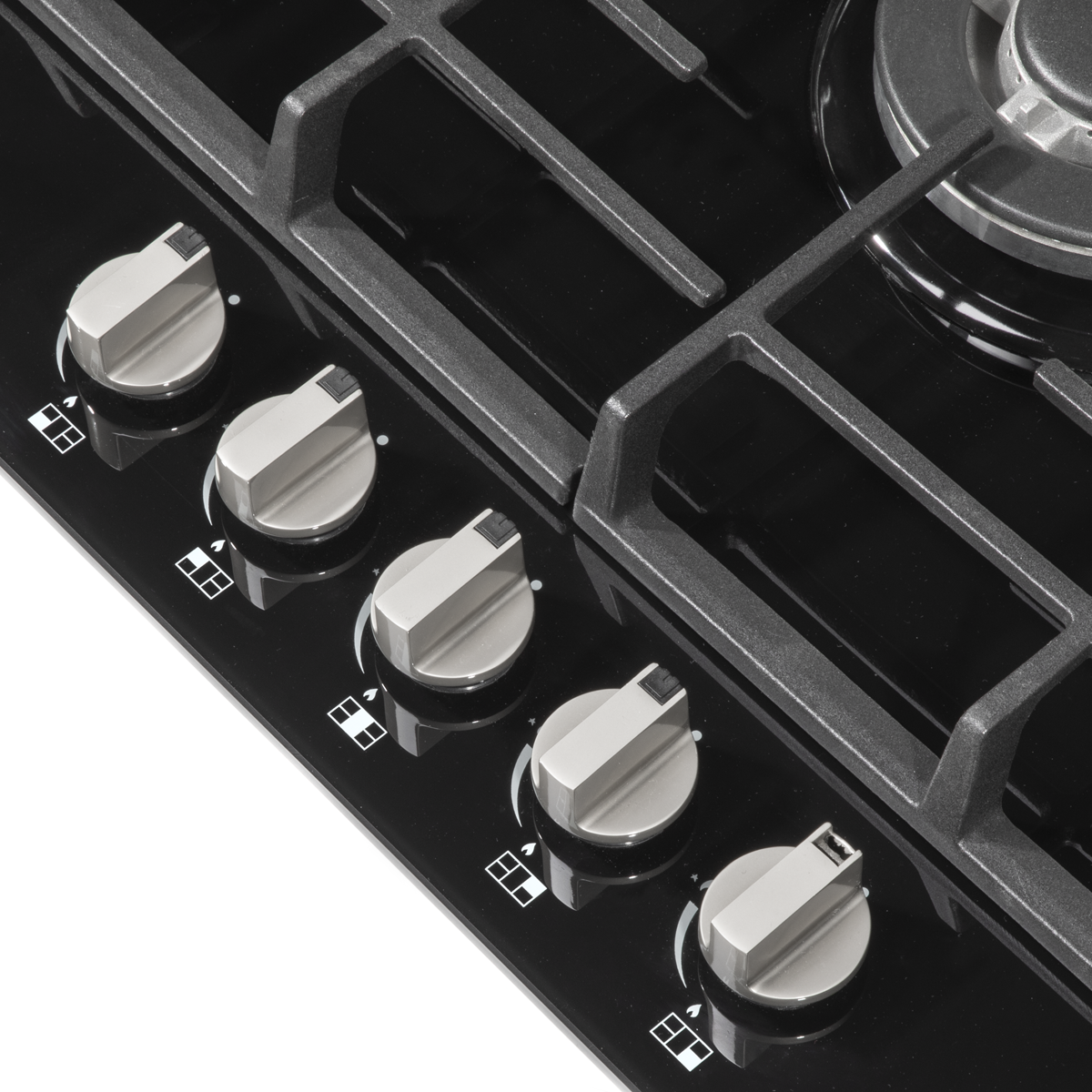 Baridi DH228 Baridi Gas Hob with 5 Cooking Zones 70cm - Black