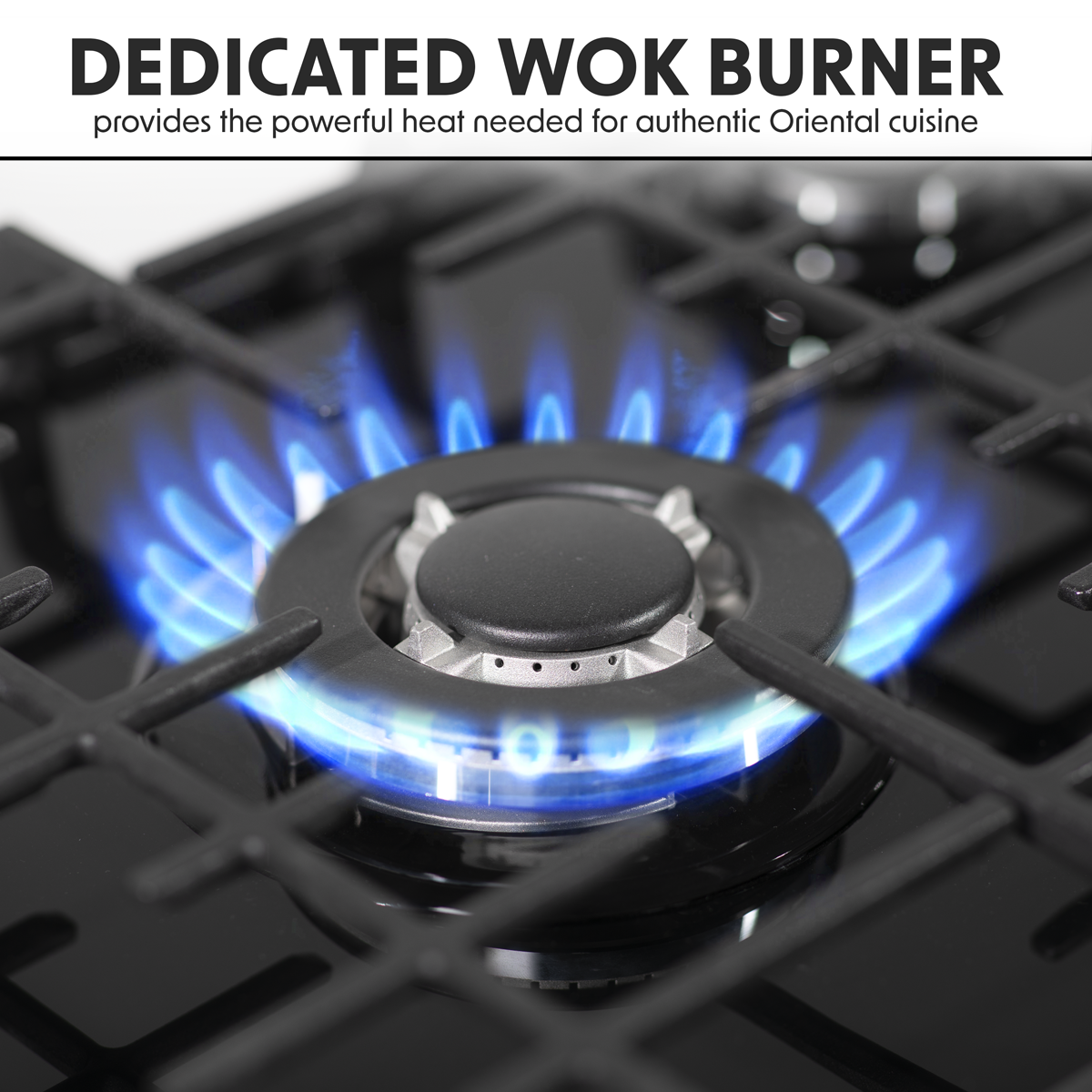 Baridi DH228 Baridi Gas Hob with 5 Cooking Zones 70cm - Black