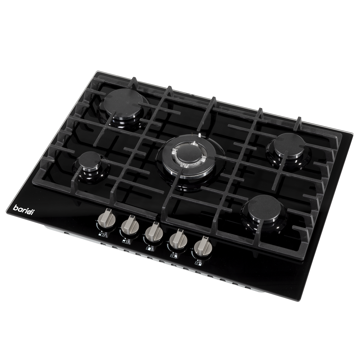Baridi DH228 Baridi Gas Hob with 5 Cooking Zones 70cm - Black