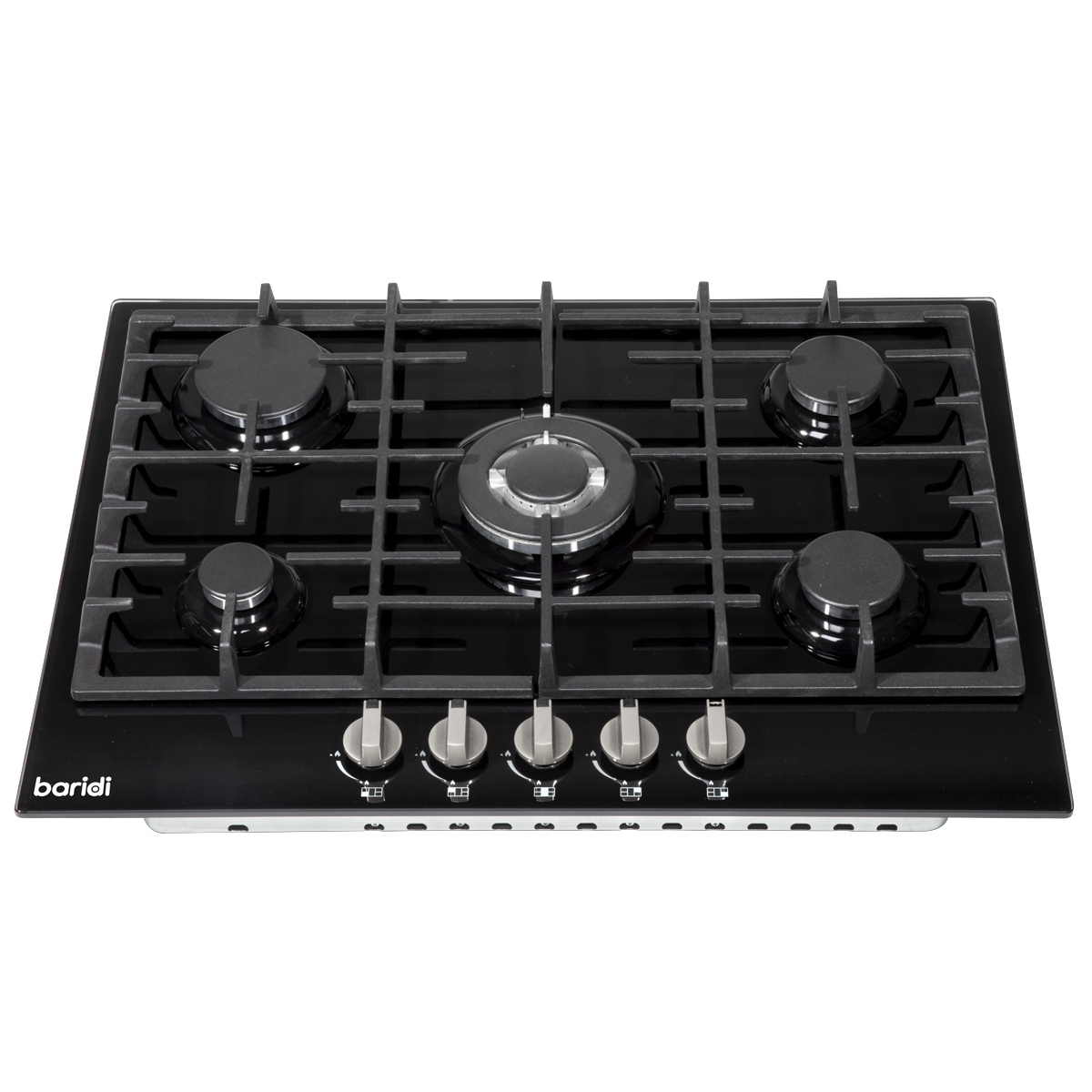 Baridi DH228 Baridi Gas Hob with 5 Cooking Zones 70cm - Black