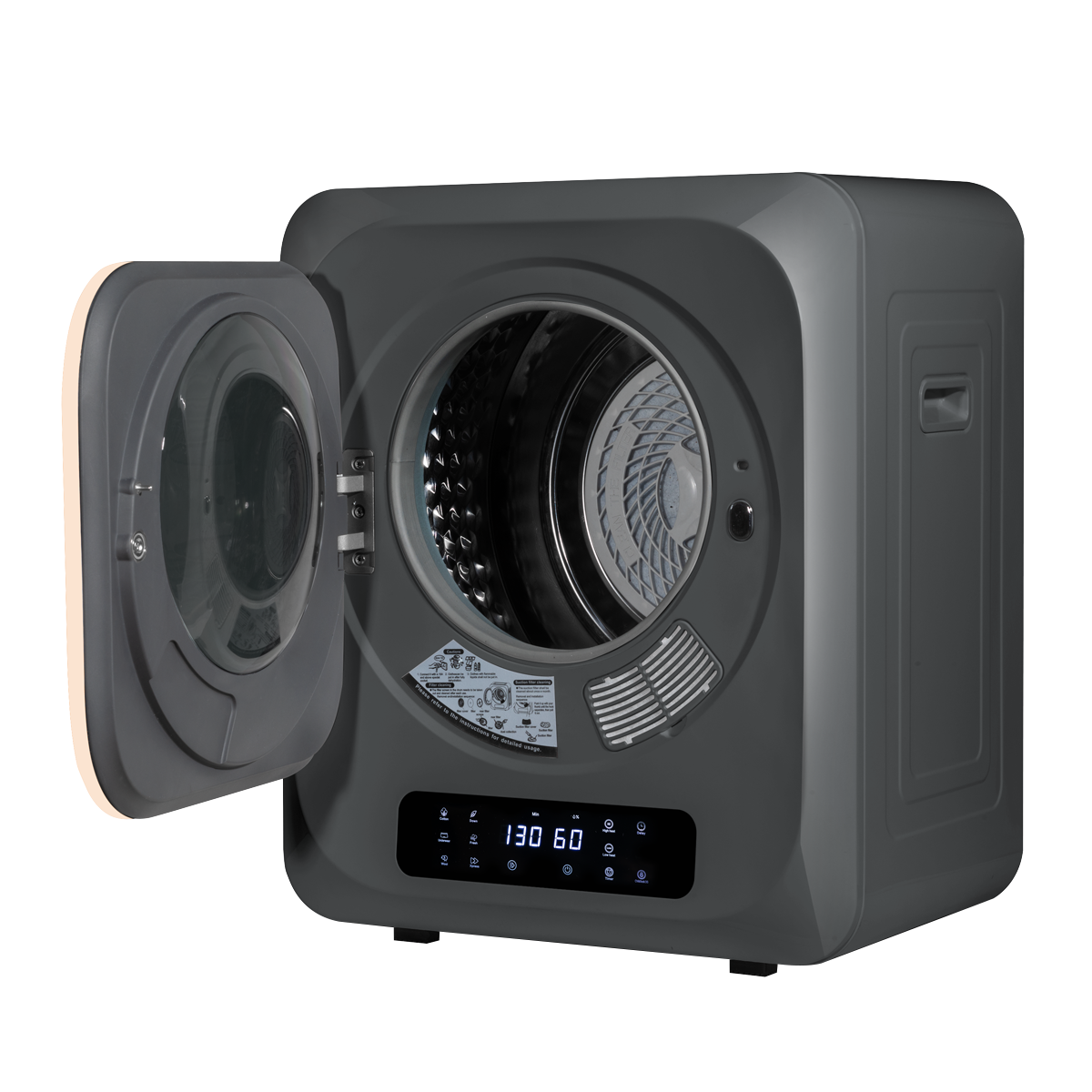 Baridi DH229 Baridi Tabletop Tumble Dryer with Digital Controls 2.5kg Capacity - Black