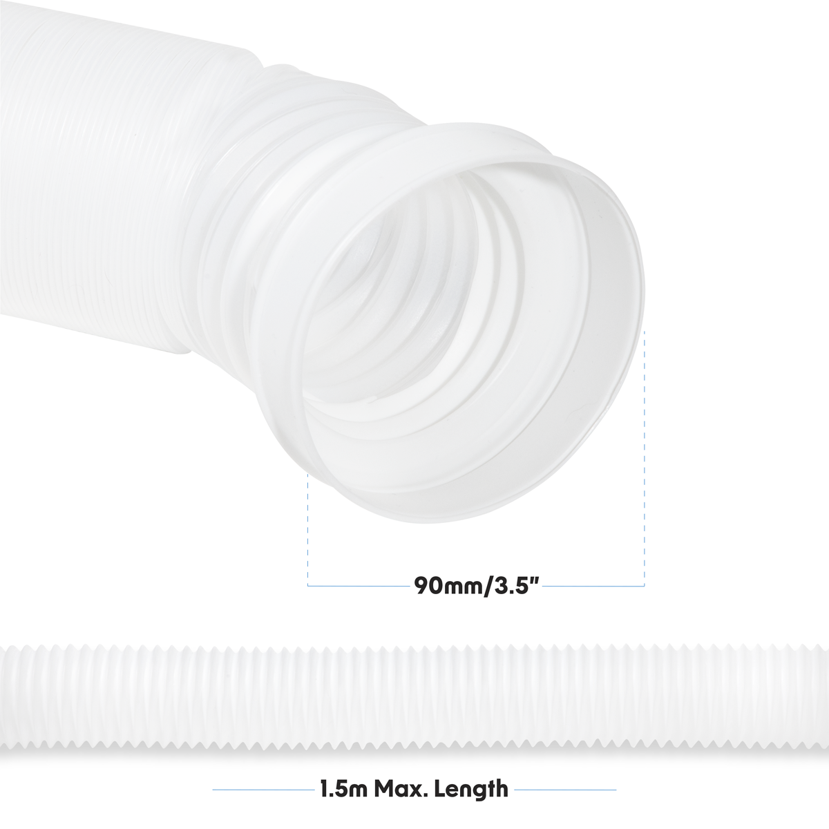 Baridi DH230 Baridi Condenser Vent Hose Pipe for Vented Tumble Dryers 1.5m x 3.5"