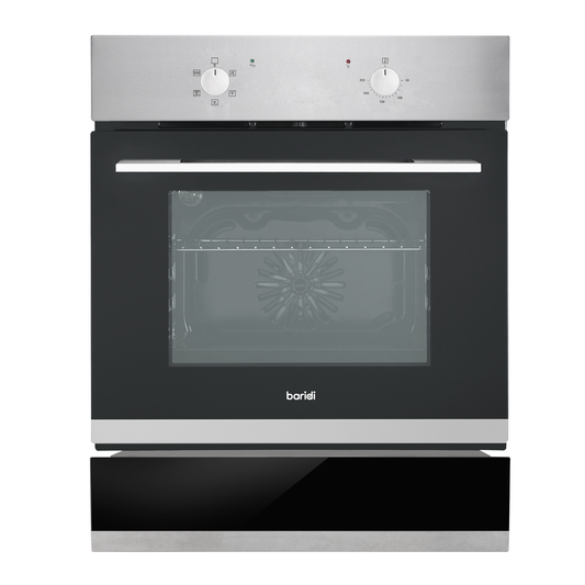 Baridi DH233 Baridi Integrated Fan-Assisted Electric Oven 60cm 55L Capacity with Warming Drawer - Black/Stainless Steel