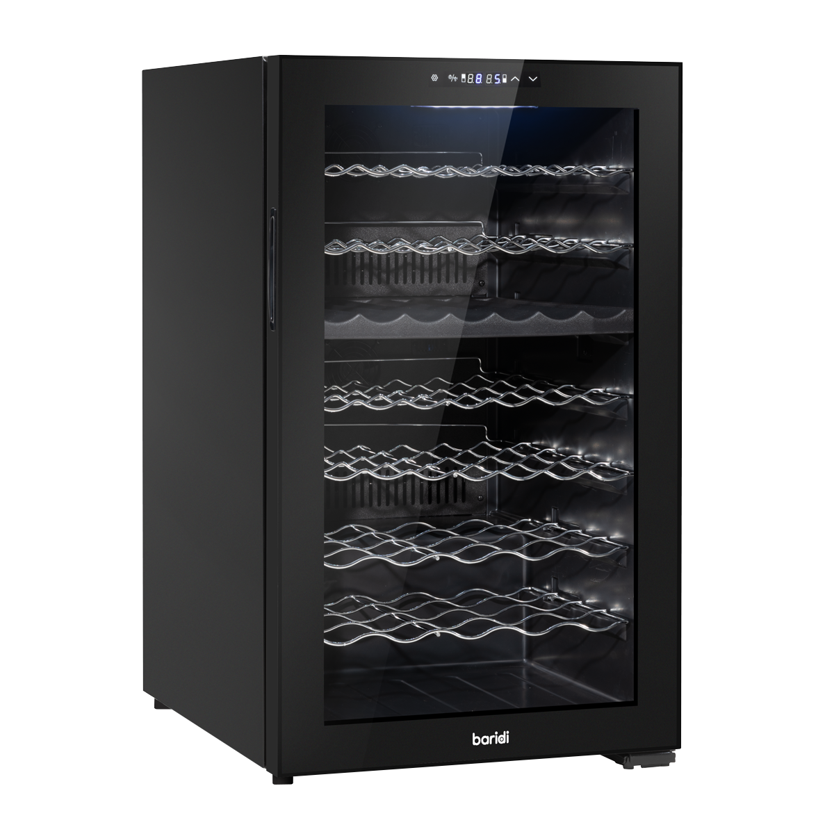 Baridi DH236 Baridi 52 Bottle Dual Zone Wine Fridge with Digital Touch Screen Controls, Wire Shelves & LED Light - Black