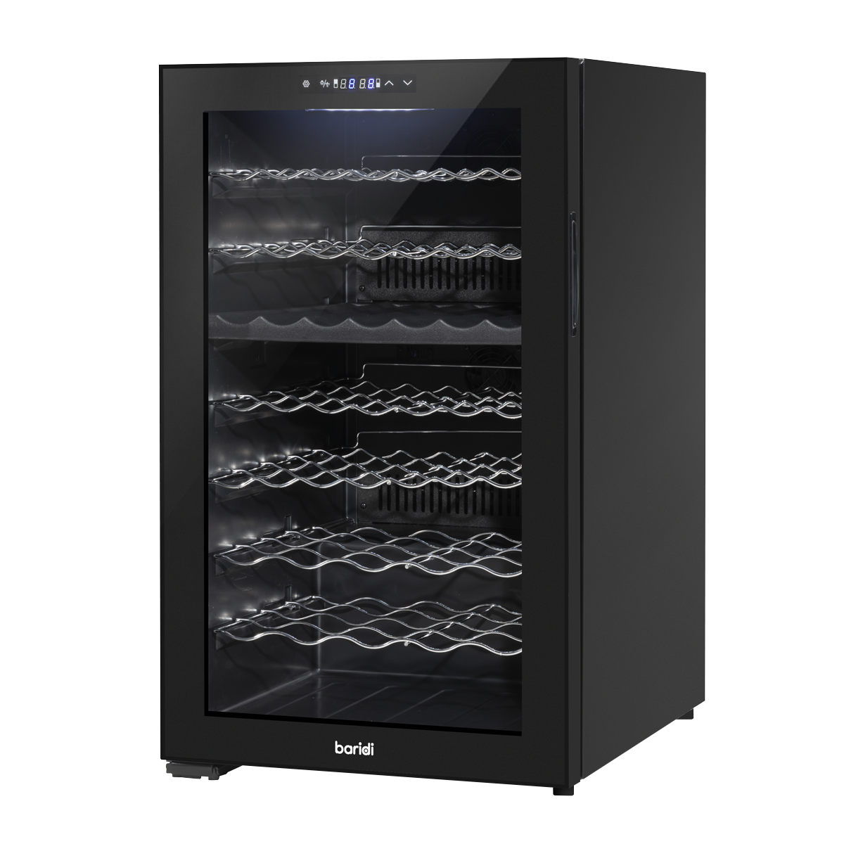 Baridi DH236 Baridi 52 Bottle Dual Zone Wine Fridge with Digital Touch Screen Controls, Wire Shelves & LED Light - Black
