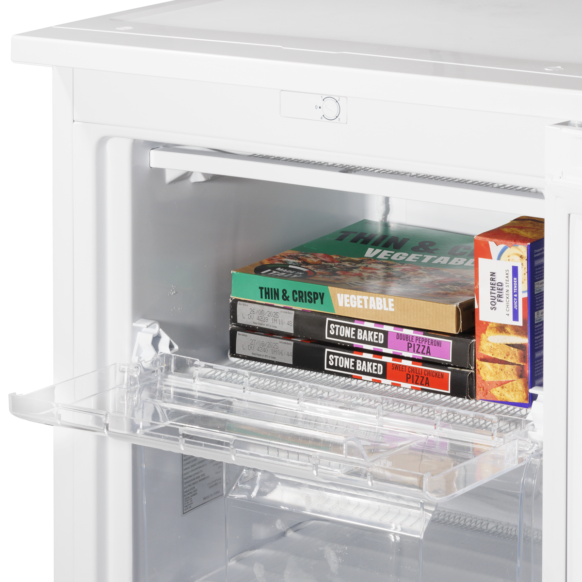 Baridi DH250 Baridi 55cm Undercounter Freezer with Adjustable Thermostat 85L - White
