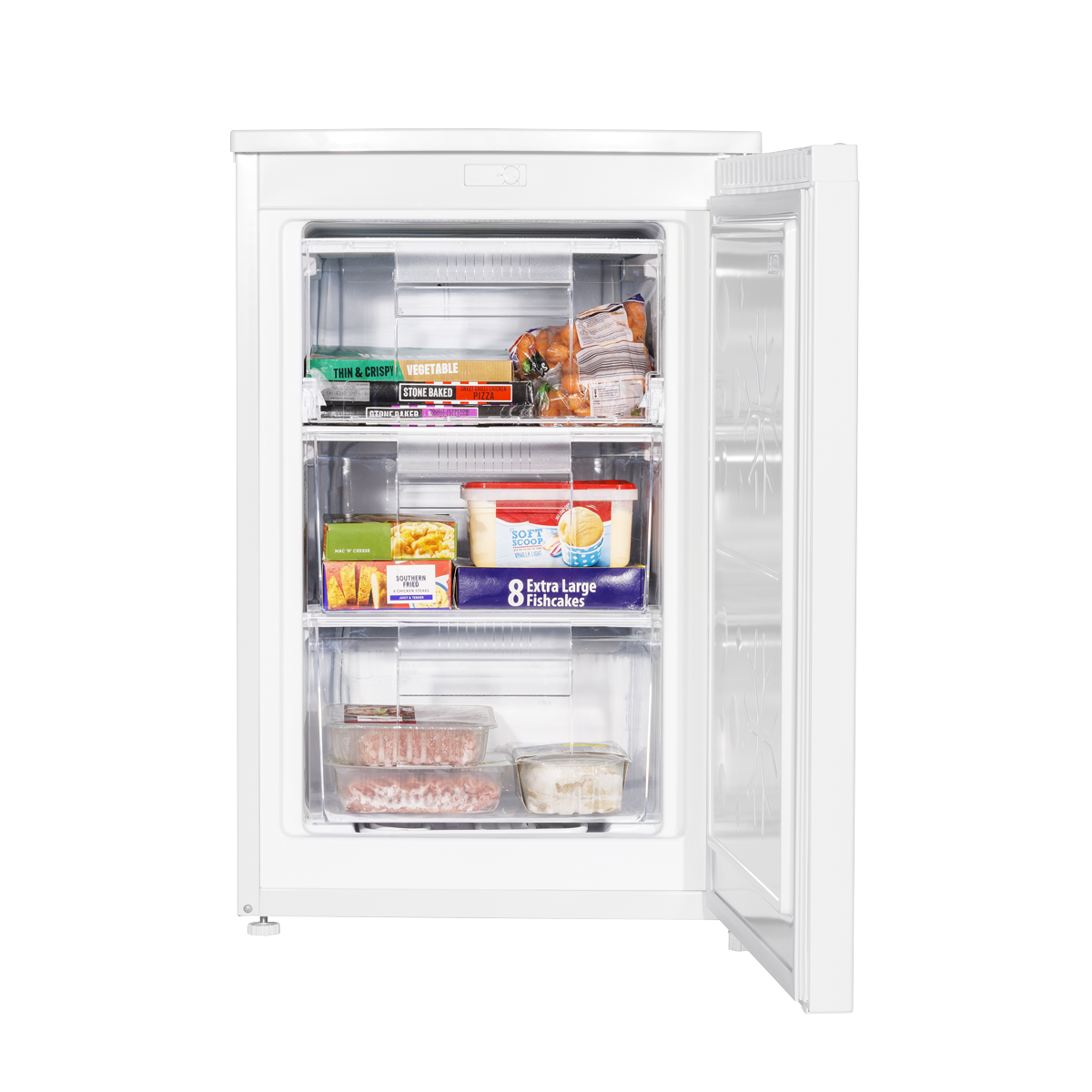 Baridi DH250 Baridi 55cm Undercounter Freezer with Adjustable Thermostat 85L - White