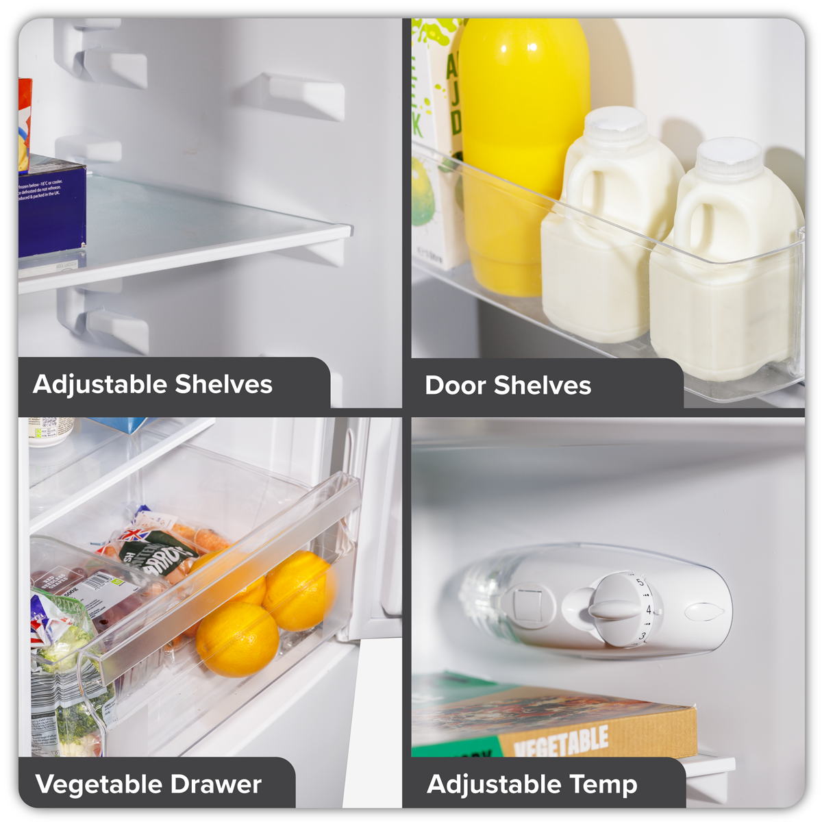 Baridi DH252 Baridi 70/30 Low Frost Fridge Freezer 157L Capacity - White
