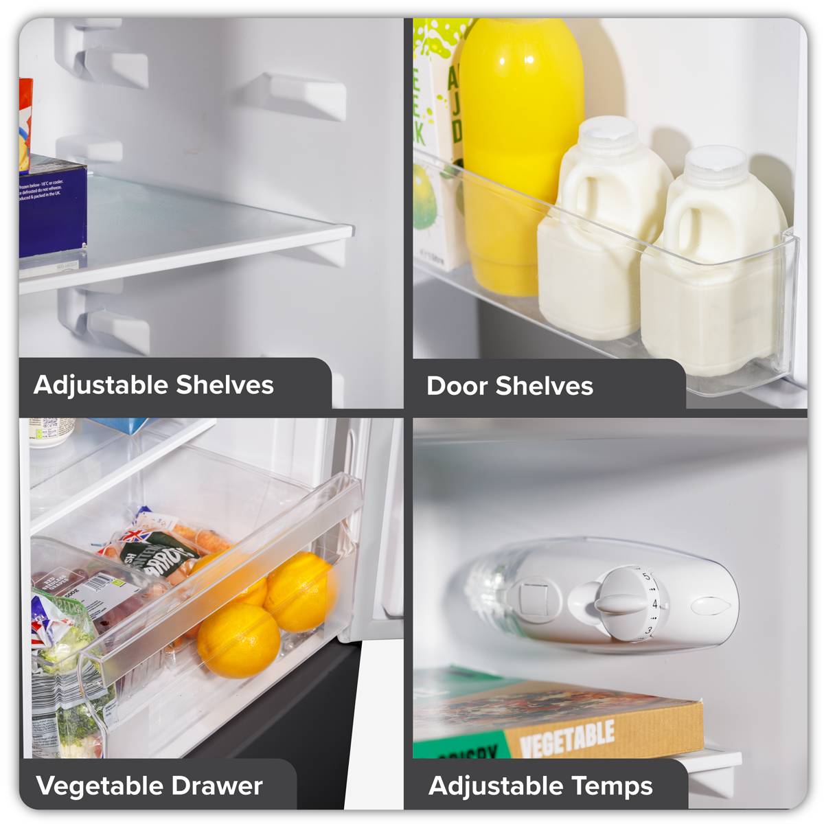 Baridi DH253 Baridi 47cm 70/30 Fridge Freezer, 157L Capacity Low Frost