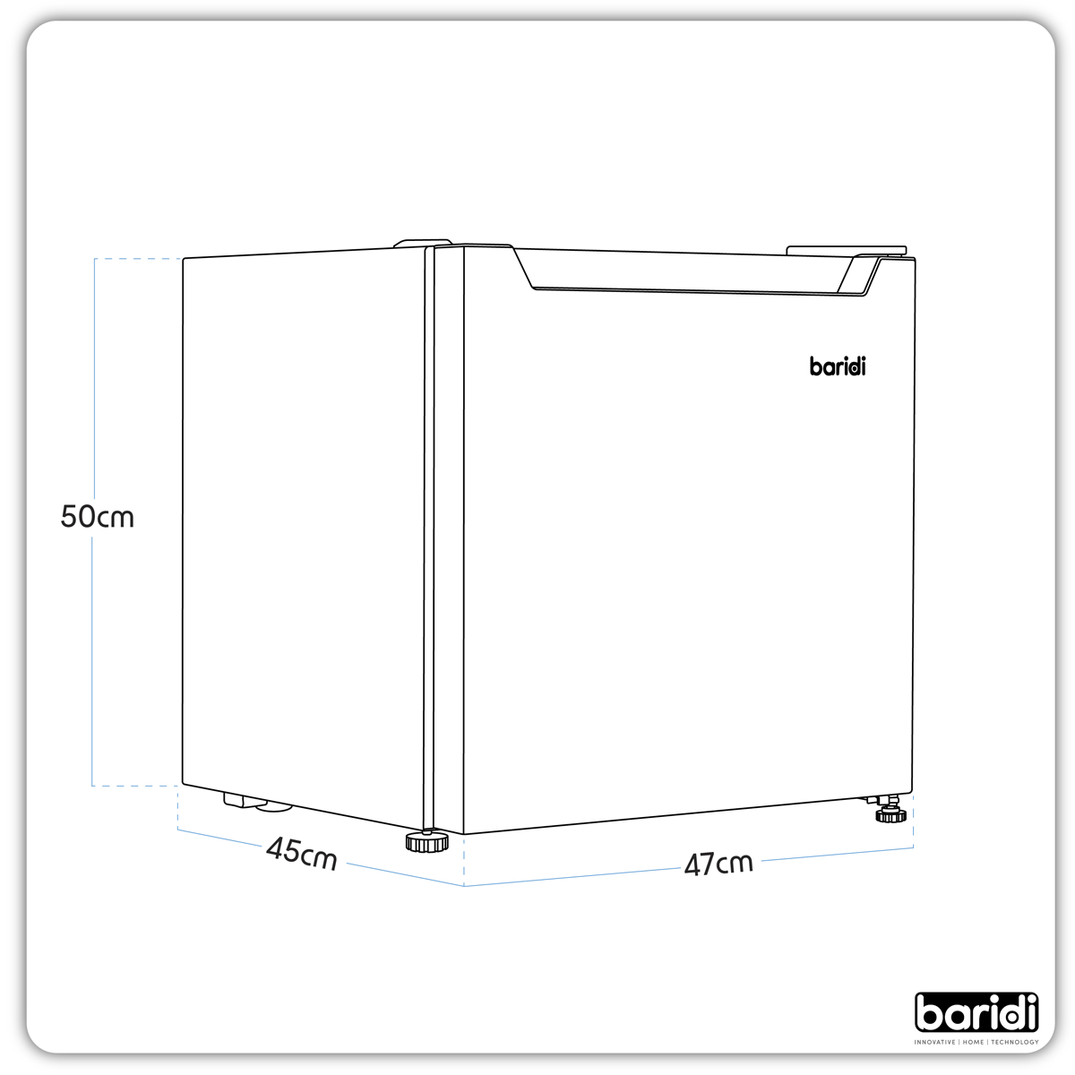 Baridi DH255 Baridi Mini Tabletop Fridge/Freezer, 31L Capacity - Black