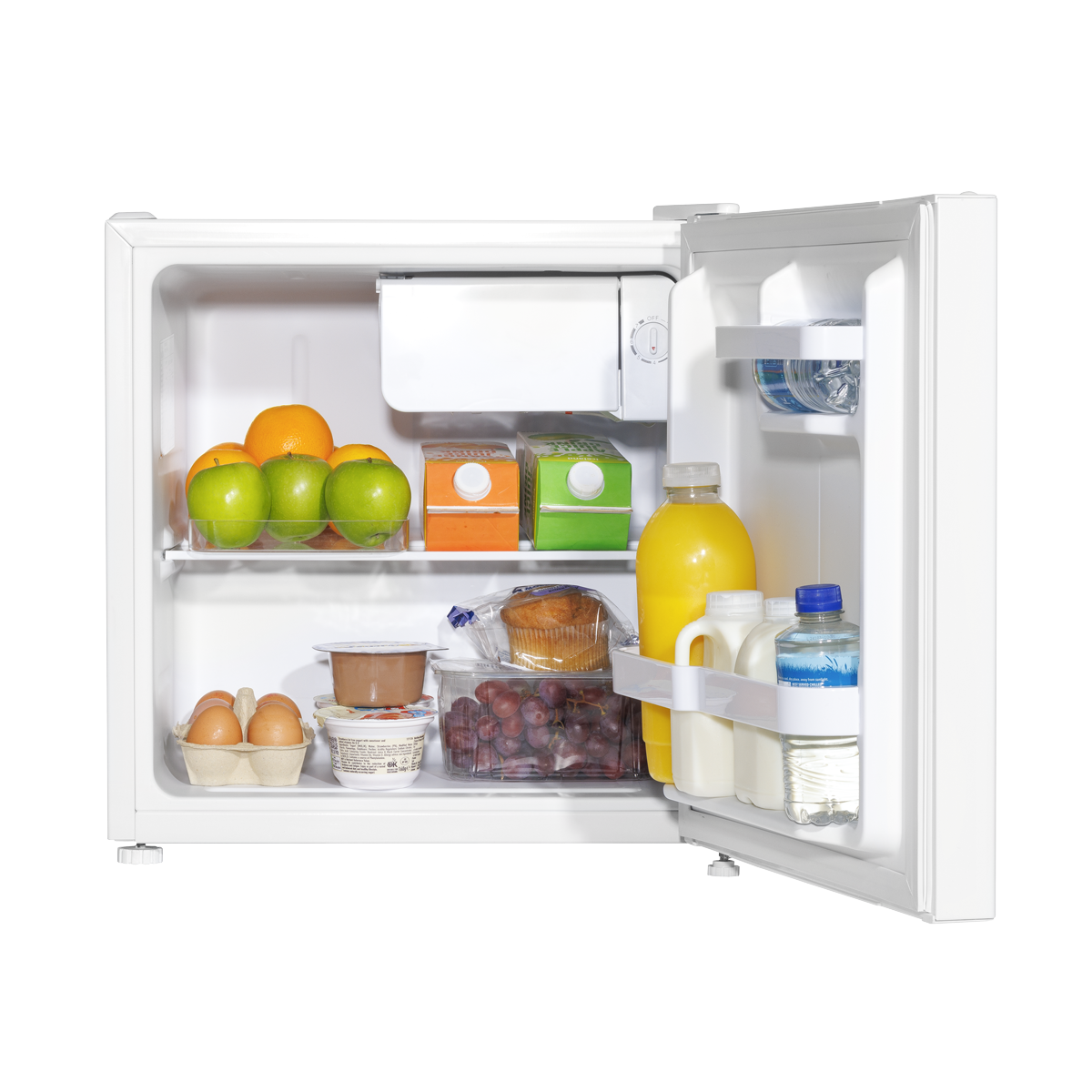 Baridi DH256 Baridi Tabletop Fridge with Ice Box, 46L Capacity, Adjustable Thermostat - White