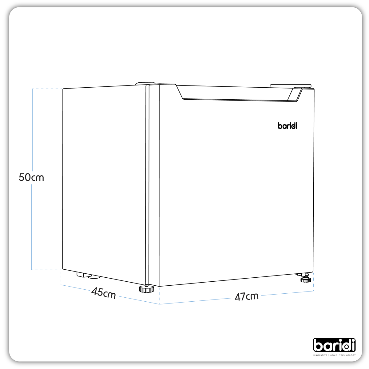 Baridi DH257 Baridi Tabletop Fridge with Ice Box, 46L Capacity