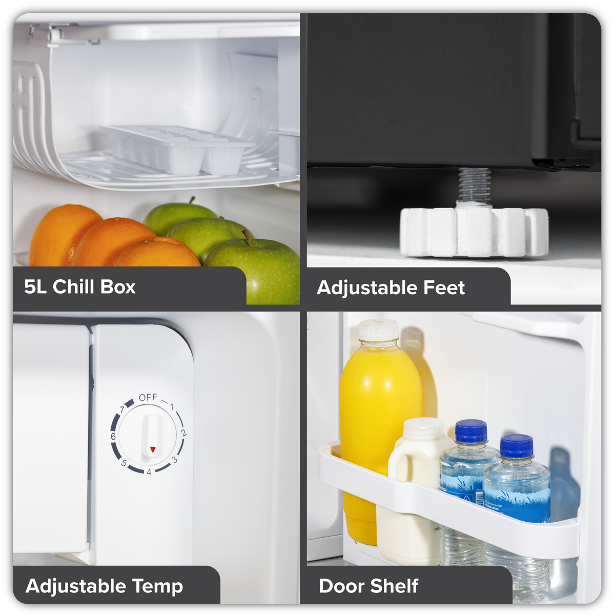 Baridi DH257 Baridi Tabletop Fridge with Ice Box, 46L Capacity