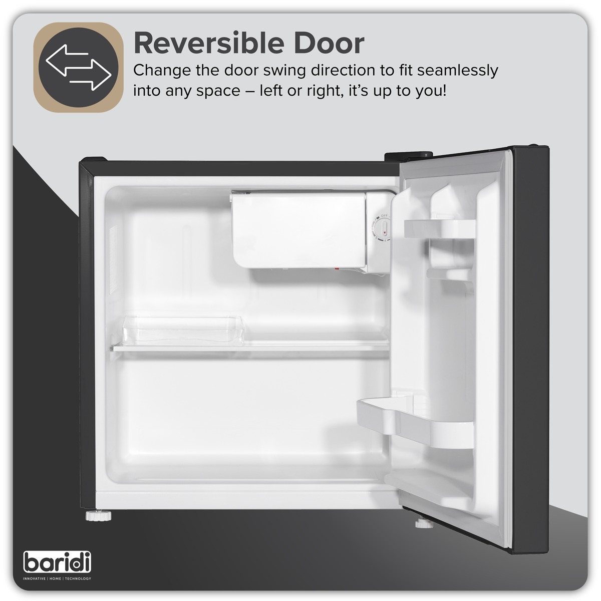 Baridi DH257 Baridi Tabletop Fridge with Ice Box, 46L Capacity