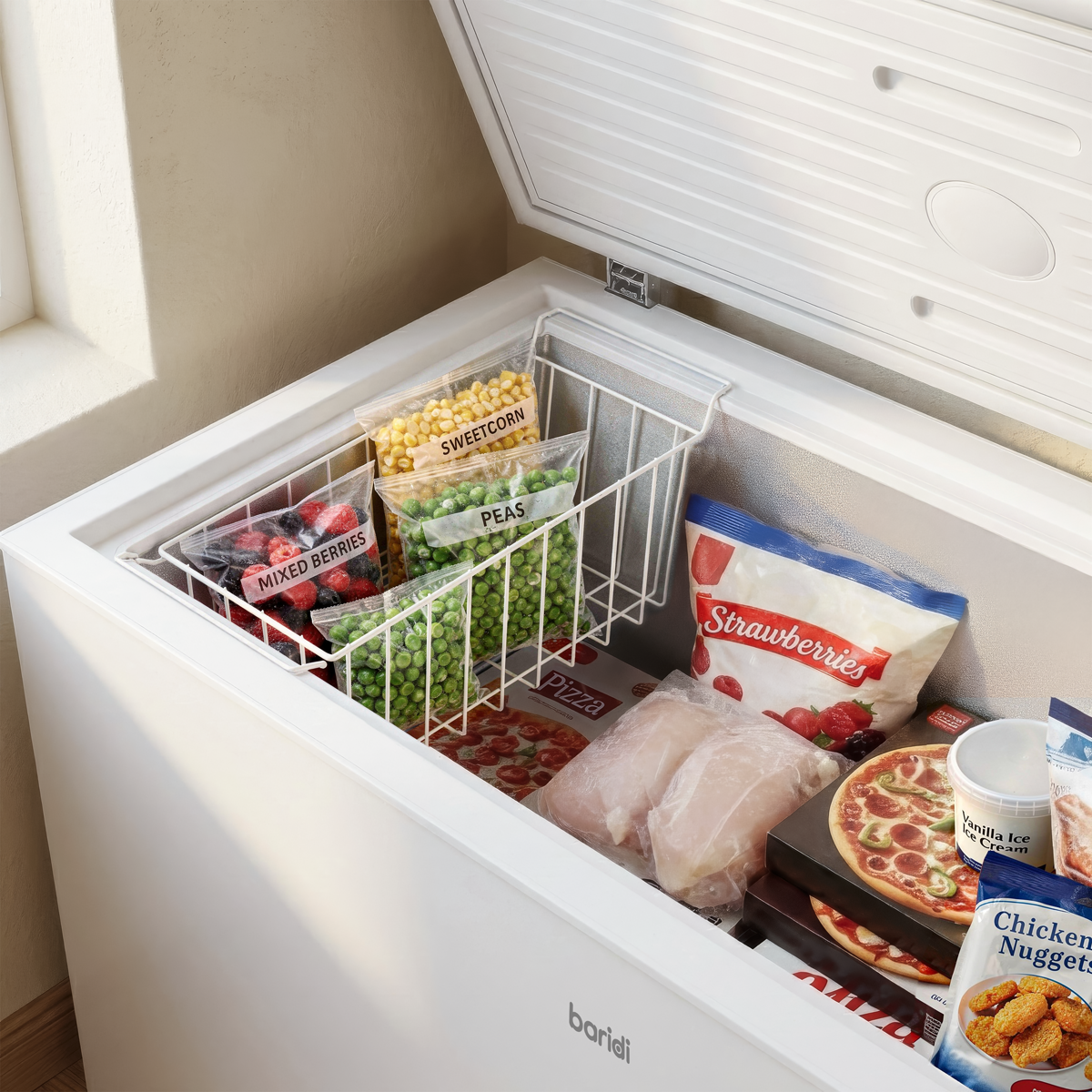 Baridi DH258 Baridi Freestanding Chest Freezer 254L Capacity - White