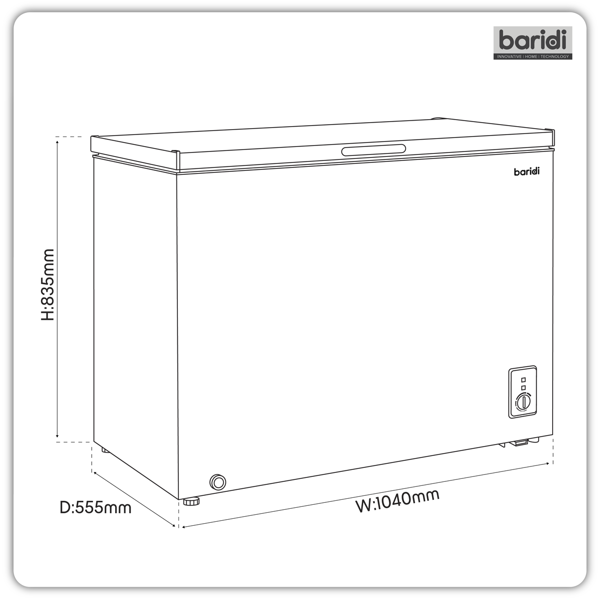 Baridi DH259 Baridi Freestanding Chest Freezer 254L Capacity - Black
