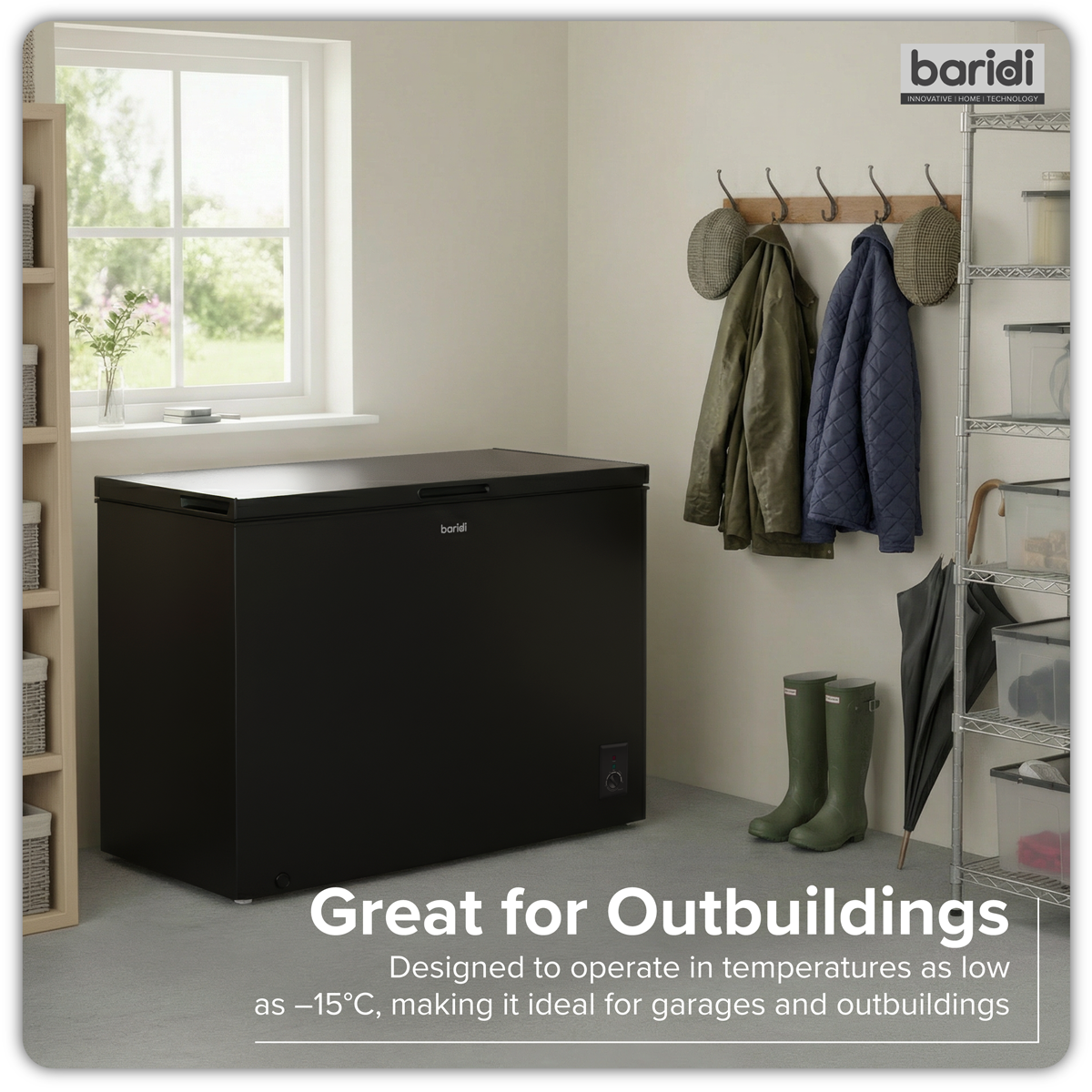 Baridi DH259 Baridi Freestanding Chest Freezer 254L Capacity - Black