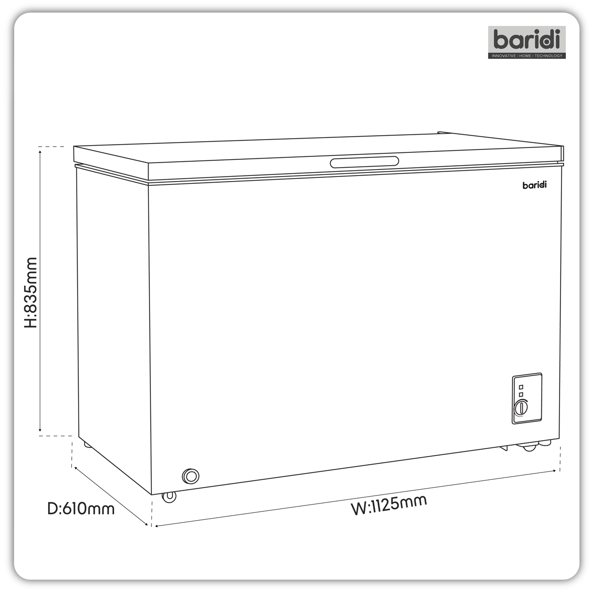 Baridi DH260 Baridi Freestanding Chest Freezer 299L Capacity - White