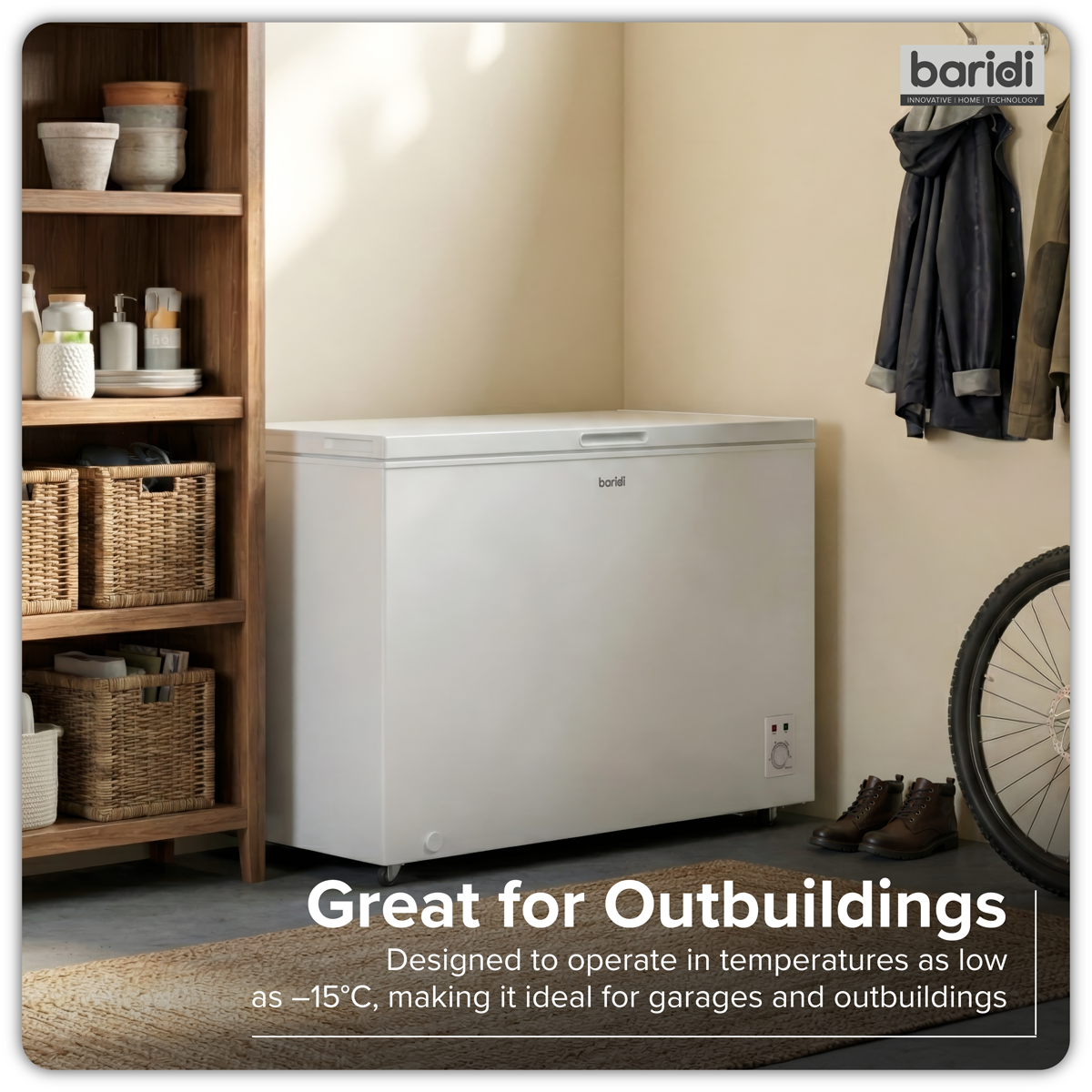 Baridi DH260 Baridi Freestanding Chest Freezer 299L Capacity - White