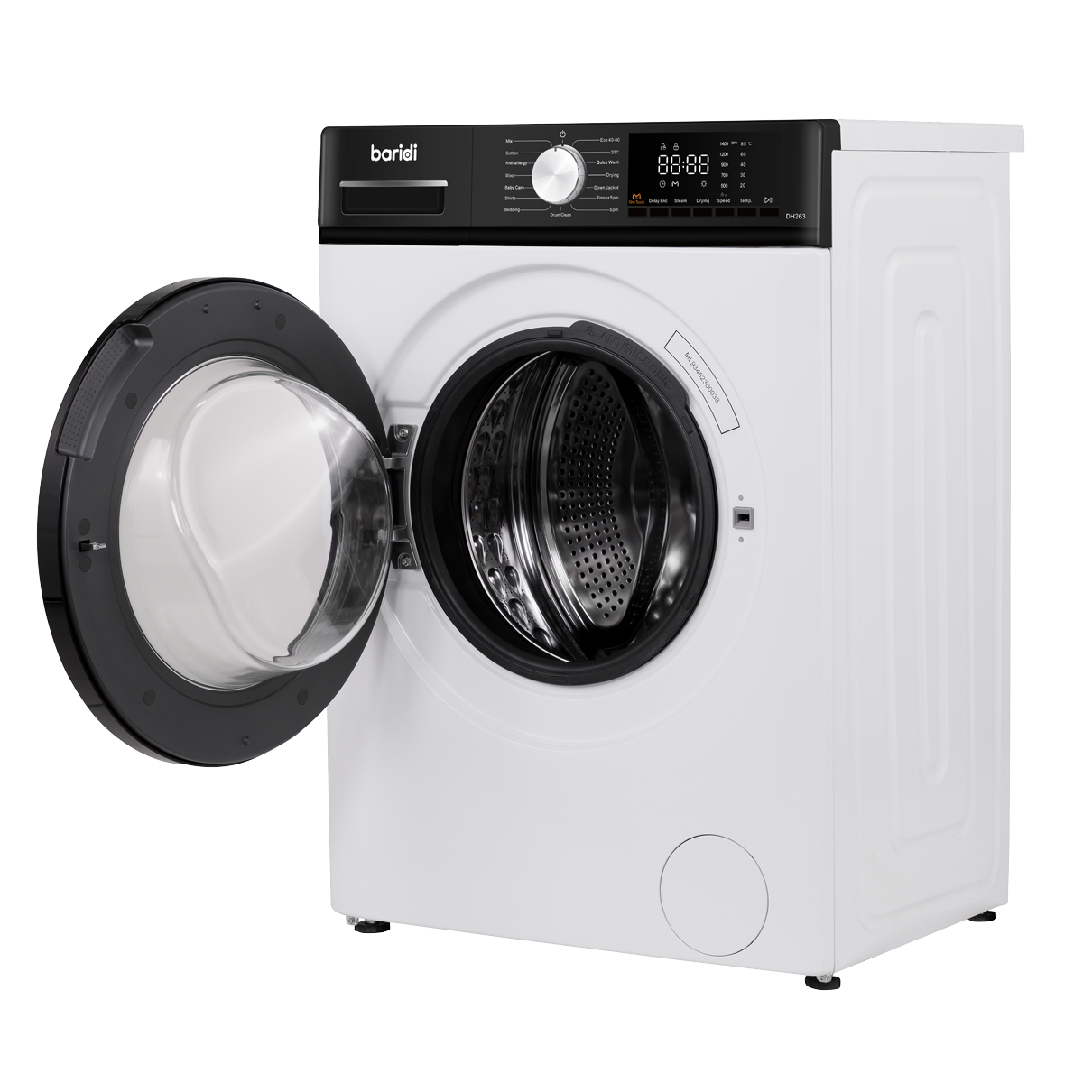 Baridi DH262 8kg Washing Machine, Front Loading, 1400rpm Energy Rating A – White