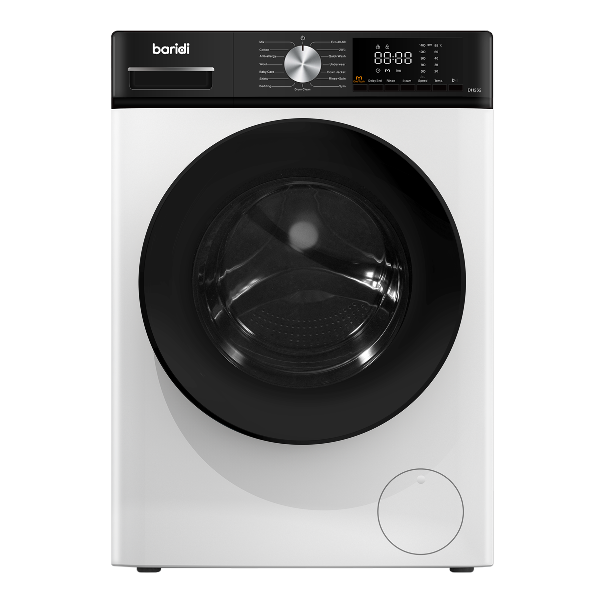 Baridi DH262 8kg Washing Machine, Front Loading, 1400rpm Energy Rating A – White