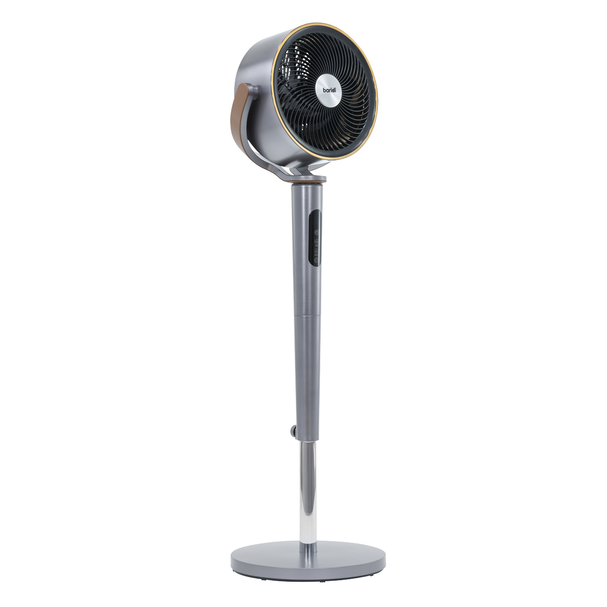 Baridi DH264 Baridi 12" Pedestal Fan with Remote Control, Back Light & 12hr Timer - Grey