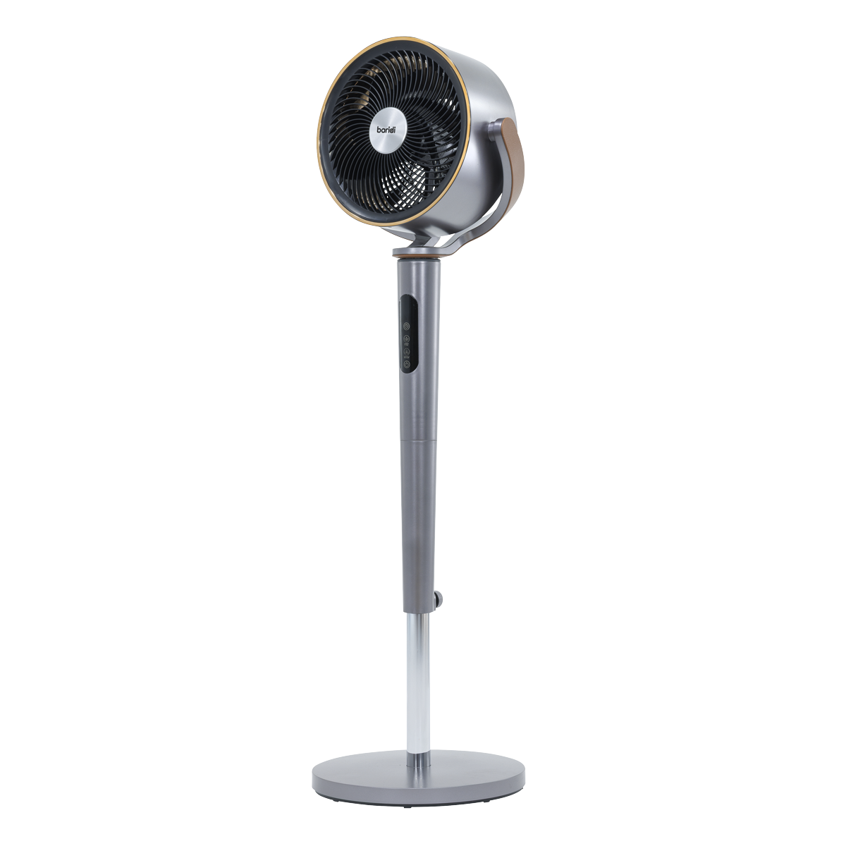 Baridi DH264 Baridi 12" Pedestal Fan with Remote Control, Back Light & 12hr Timer - Grey