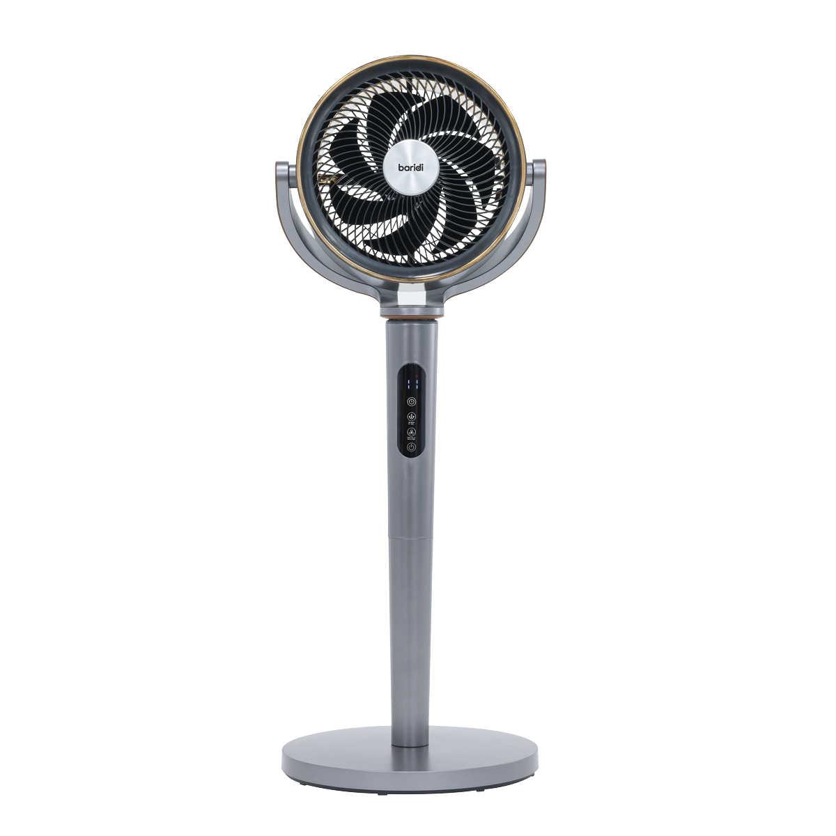 Baridi DH264 Baridi 12" Pedestal Fan with Remote Control, Back Light & 12hr Timer - Grey