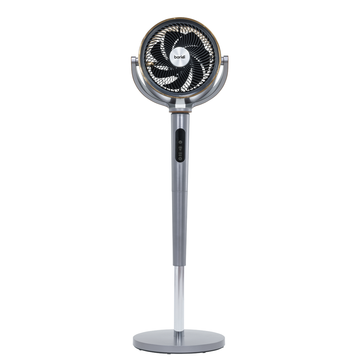 Baridi DH264 Baridi 12" Pedestal Fan with Remote Control, Back Light & 12hr Timer - Grey