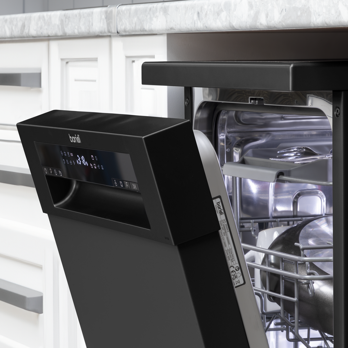 Baridi DH267 Baridi Slimline Freestanding Dishwasher 45cm Wide 10 Place Settings - Black