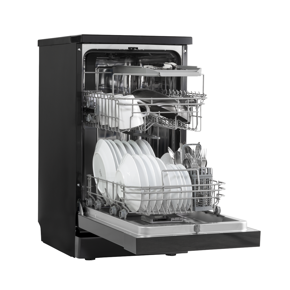 Baridi DH267 Baridi Slimline Freestanding Dishwasher 45cm Wide 10 Place Settings - Black