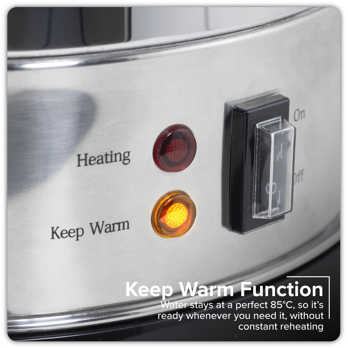 Baridi DH269 Baridi Hot Water Boiler/Tea Urn 10L Capacity, Stainless Steel