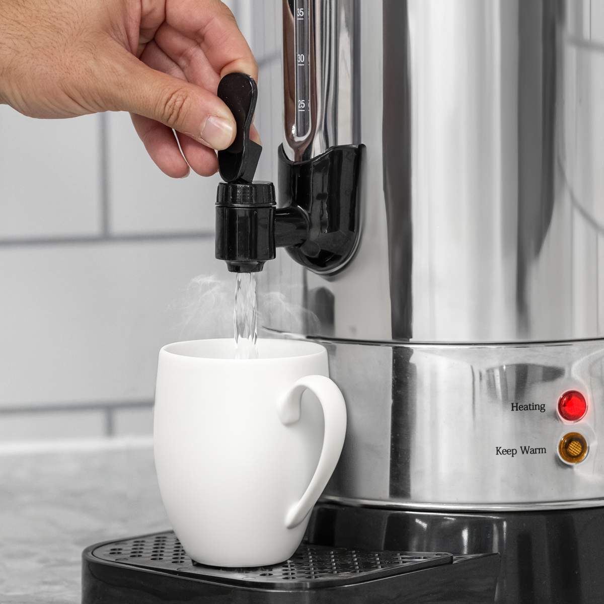 Baridi DH269 Baridi Hot Water Boiler/Tea Urn 10L Capacity, Stainless Steel