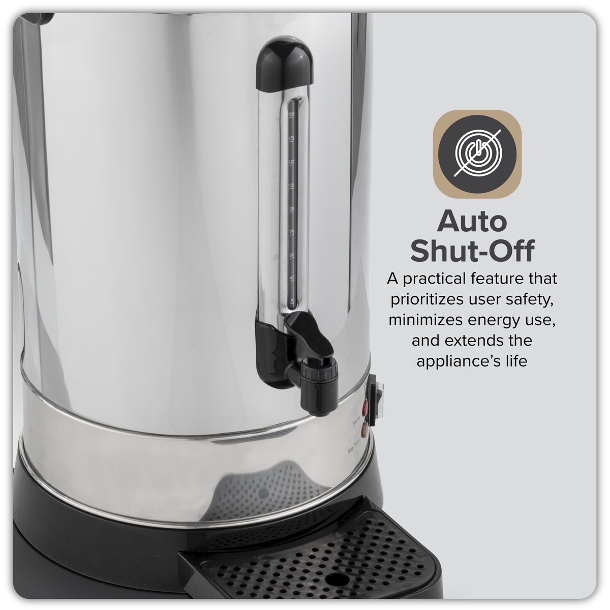 Baridi DH270 Baridi Hot Water Boiler, Tea Urn, 20L Capacity, Stainless Steel