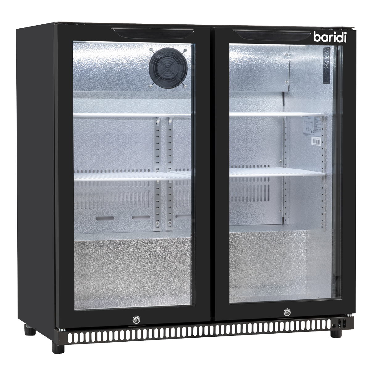 Baridi DH272 Baridi Back Bar Drinks Fridge/Cooler with Double Hinged Door & Security Lock 190L - Black