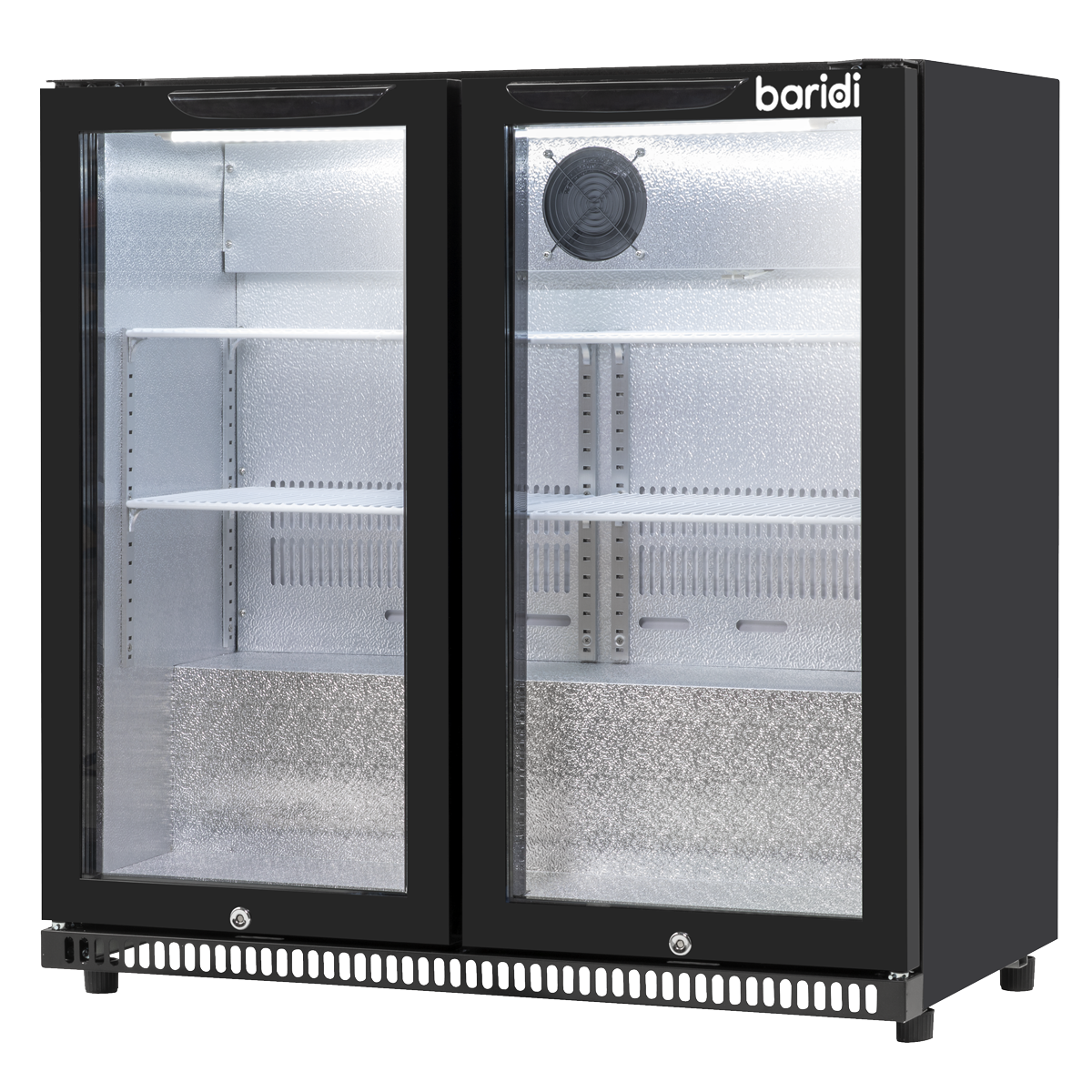 Baridi DH272 Baridi Back Bar Drinks Fridge/Cooler with Double Hinged Door & Security Lock 190L - Black