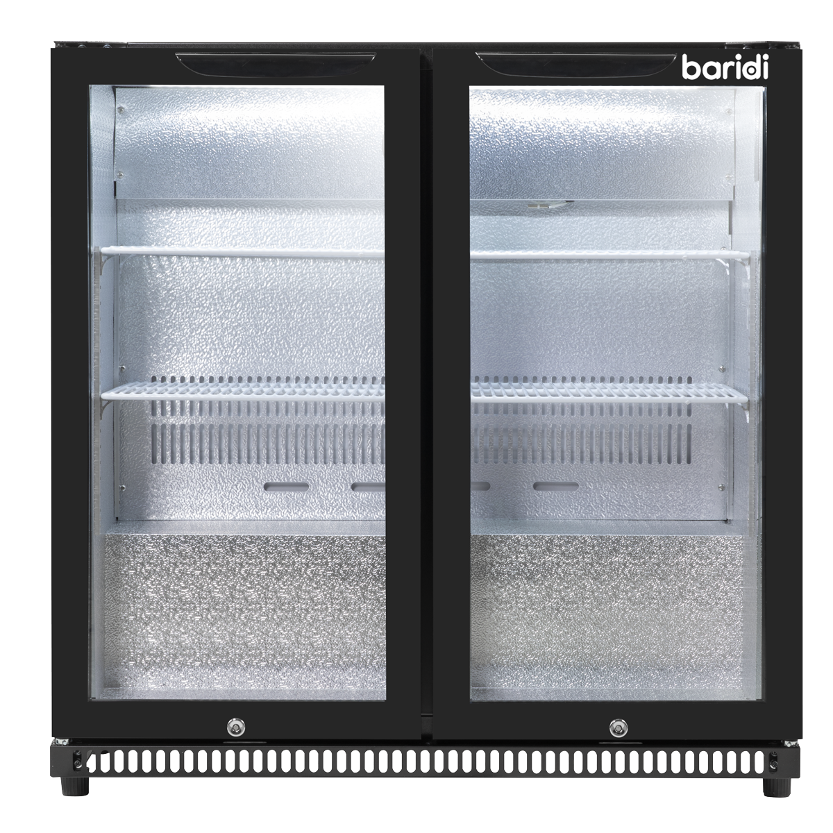 Baridi DH272 Baridi Back Bar Drinks Fridge/Cooler with Double Hinged Door & Security Lock 190L - Black