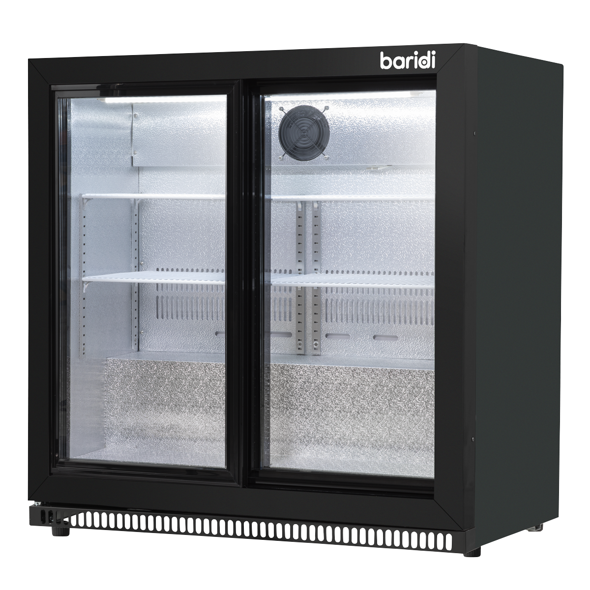 Baridi DH273 Baridi Back Bar Drinks Fridge/Cooler with Double Sliding Door & Security Lock 190L - Black