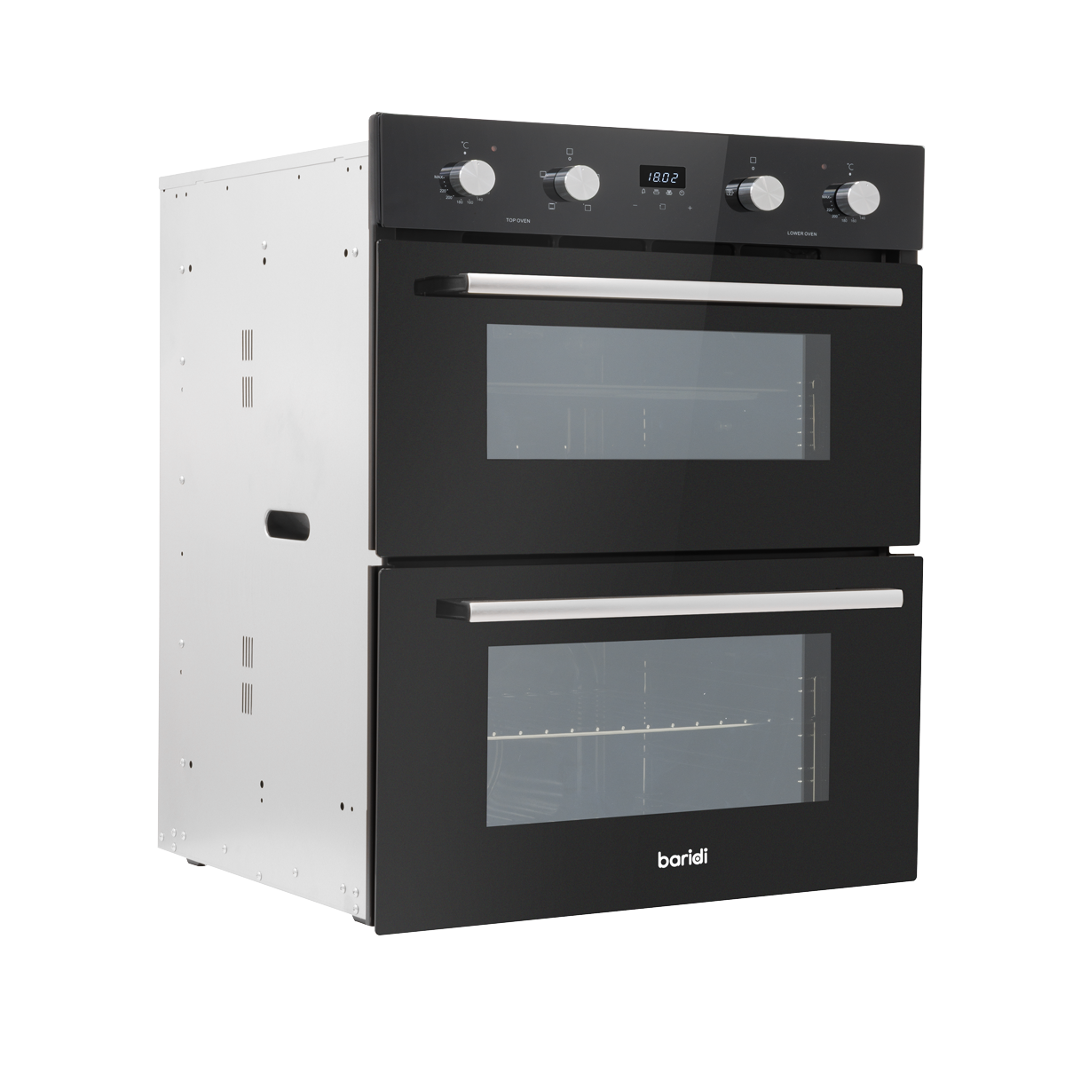 Baridi DH278 Baridi 72cm Built-Under Double Oven, 74L Capacity, Energy Rating A – Black
