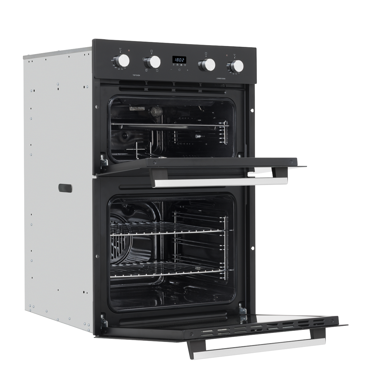Baridi DH278 Baridi 72cm Built-Under Double Oven, 74L Capacity, Energy Rating A – Black