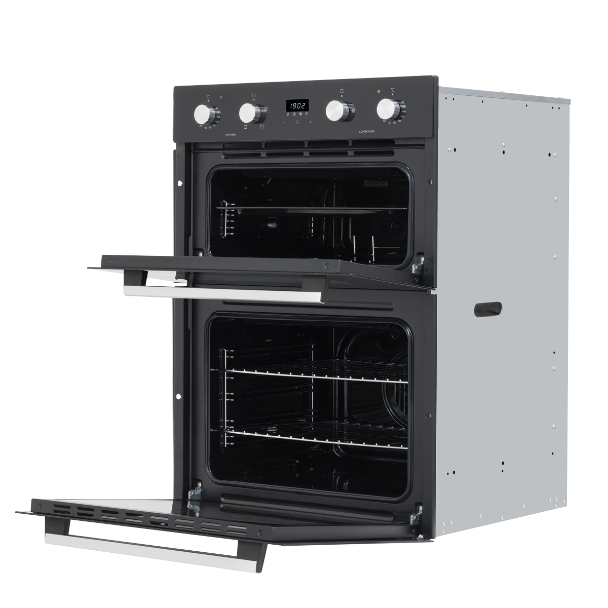 Baridi DH278 Baridi 72cm Built-Under Double Oven, 74L Capacity, Energy Rating A – Black