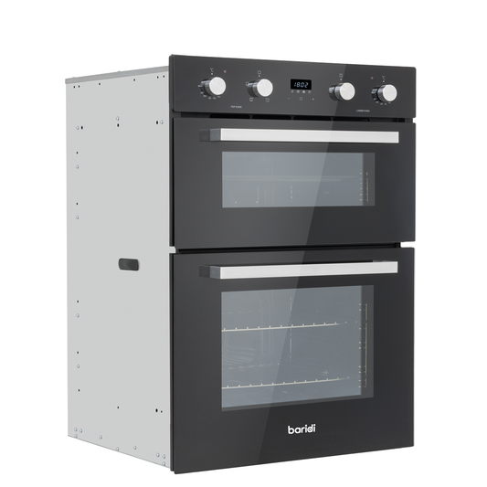 Baridi DH278 Baridi 72cm Built-Under Double Oven, 74L Capacity, Energy Rating A - Black